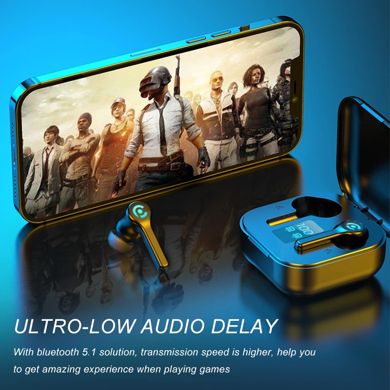 EISON Bluetooth Earphones Ultro Low Delay Hifi Sound Wireless Headphones Heavy Bass Headsets with Microphone for Men Women