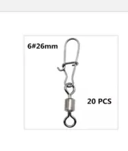 20 piezas pike pesca accesorios horóscopo Pin conector rodamiento rodante giratorio de resorte de acero inoxidable señuelo para anzuelo gira abordar