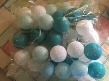 Garland-Lights String Fairy-Lights-Decoration Cotton-Ball Xmas Wedding-Party Holiday