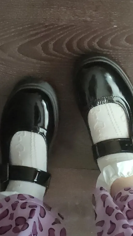 Academic Lolita Scarpe in pelle PU nera con punta arrotondata