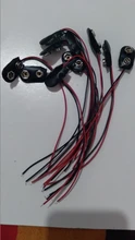 10pcs 9V Battery Clips 15cm Black Red Cable Connection Connector Buckle