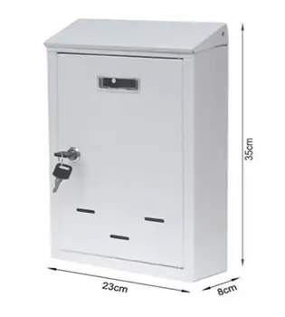 

White color Compact model steel exterior Buzon. Dimensions: 230x350x80mm