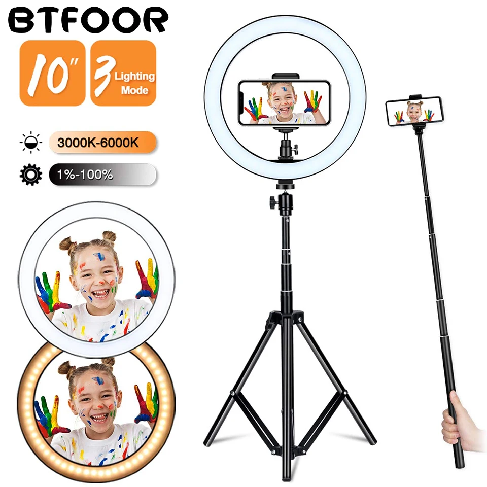 

Camera Photo Studio Circle Led Selfie Ring Light Phone Lamp Photography Lighting With Tripod Stand for Youtube Set Video