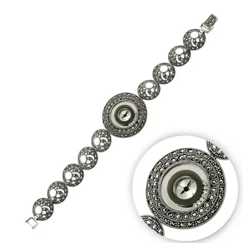 

Silver 925 Sterling Marcasite Stone Clock
