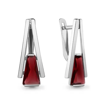 

Silver earrings with nano Garnet Sint.