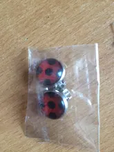 Pendientes de mariquita con Clip para la oreja, aretes de mariquita para Cosplay, circulares, de lunares, regalos de fiesta, joyas de Anime, novedad de 2020