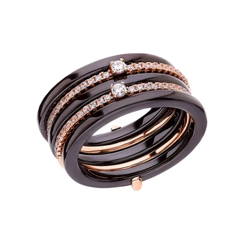 

Silver ring with ceramics and cubic zirconia sunlight sample 925
