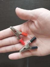 Connector Battery-Plug Alligator-Clips Crocodile-Clip Test-Probe Plastic-Handle Metal