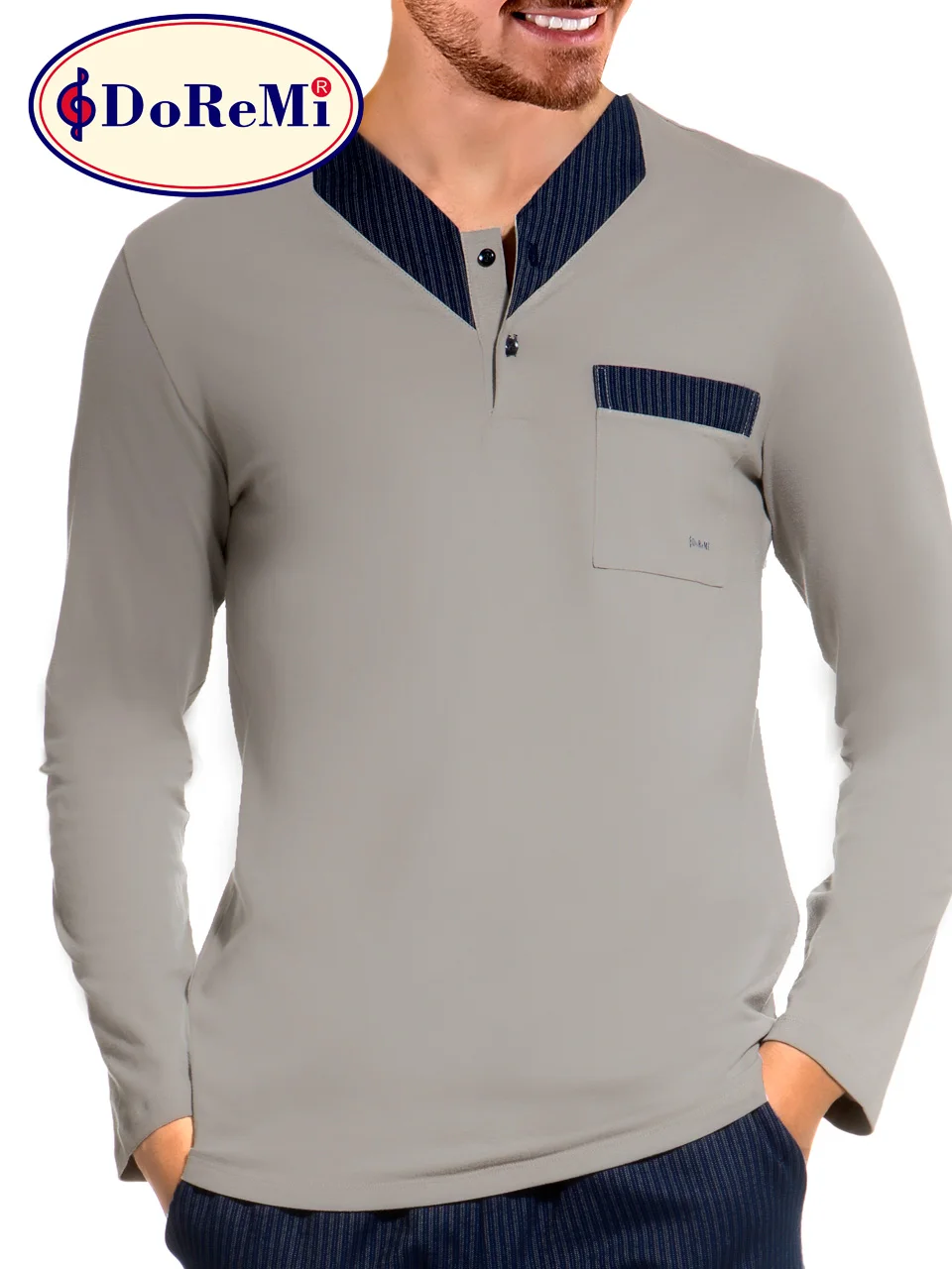 2 Pieces Sleepwear Set for Men-Nightgowns Pyjamas Sleepshirts Homewear Nightdress Top and Pant Night Wear Pajamas