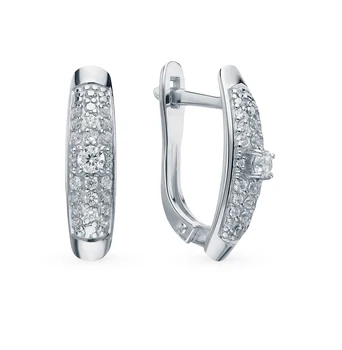 

Silver earrings with cubic zirconia sunlight sample 925