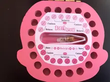 Caja de madera para dientes de bebé, organizador umbilical para los dientes de la leche en inglés/español/portugués, caja de recuerdo para niños y niñas