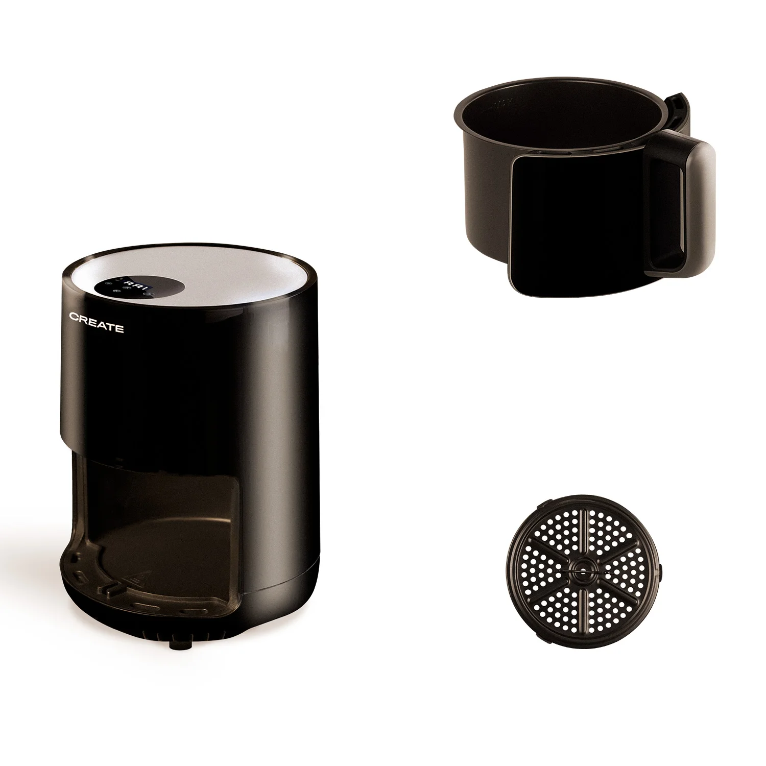 CREATE- FRYER AIR, Air Fryer - Oil Free Fryer 1,5L, 900W, Non-Stick Basket, up to 200º, Auto Shut-Off, BPA Free, Fryer