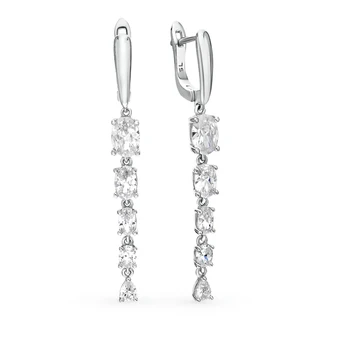 

Silver earrings with cubic zirconia sunlight sample 925