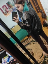 Jacket Women Basic-Coat Moto Aelegantmis Faux-Leather Plus-Size Winter Outerwear Autumn