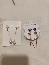 Pendientes de Clip para oreja de estilo coreano para mujer, sin perforación, perlas largas, sin orificio de oreja, joyería