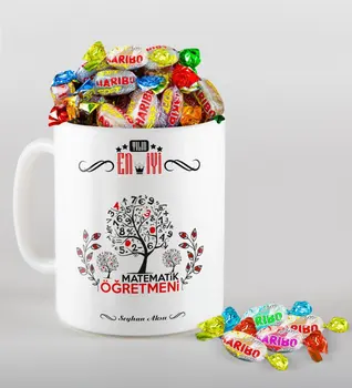 

Personalized Best Math Teacher Of The Year Trophy and Haribo Candy Gift Set