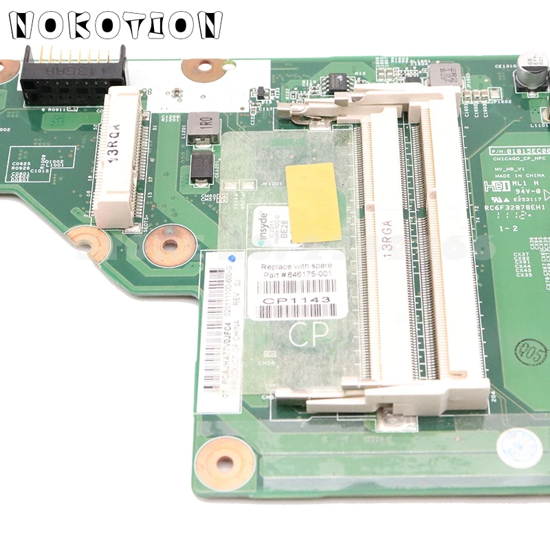 NOKOTION 646175-001 для hp 2000 COMPAQ CQ43 CQ57 материнская плата для ноутбука HM55 DDR3 Бесплатный процессор