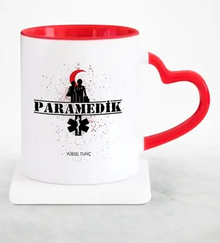 

Personalized Professional Paramedic Red Heart Mug Cup-2