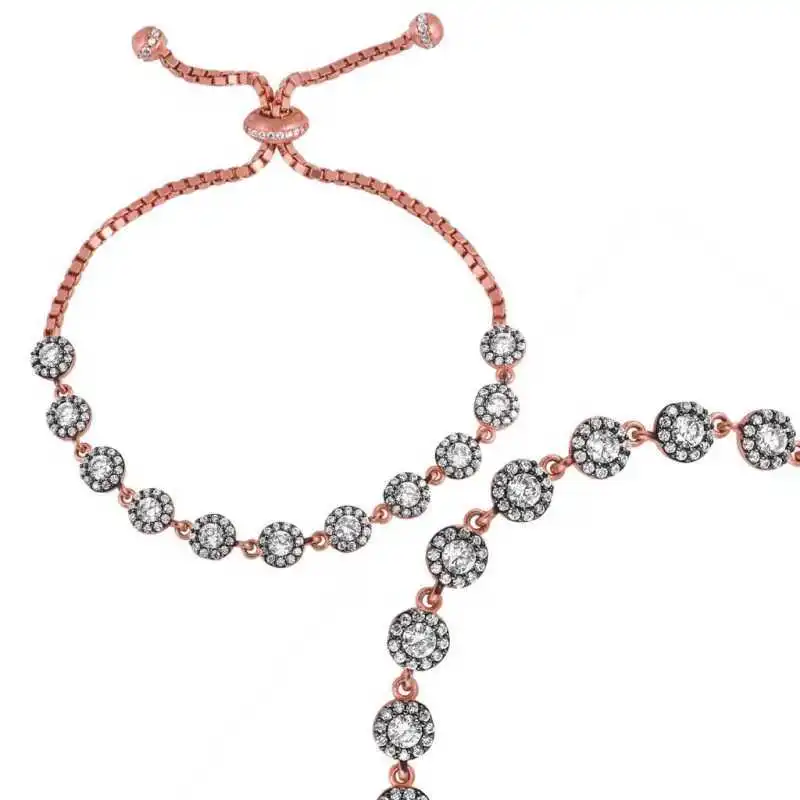 KUTAYDAN 925 Sterling Silver Diamond Montür Lady With Lift Bracelet