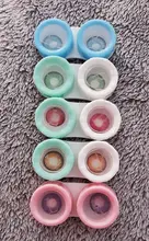 2 uds. De lentes para Cosplay, lentillas multicolores para ojos, maquillaje de Navidad, serie Anime, 1 par