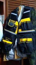 Vest Workwear Work-Tool Reflective-Safety-Strip Multi-Pocket Stanley Fatmax Strap Black