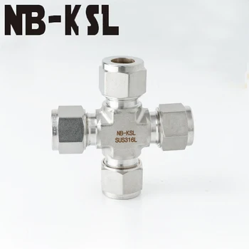 

NB-KSL Stainless steel 316L 4 four way connection free ship quick connectors Union cross four way connection 4 way union 6mm 8mm