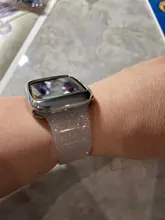 Correa de polvo brillante para Apple Watch Series 6 5 4 3 2 1 SE, banda de silicona de 38 y 42MM para iWatch, correa de hebilla de 40 y 44MM