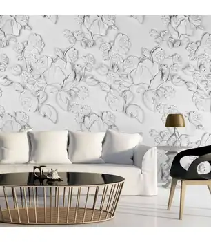 

Mural-White ornament: roses