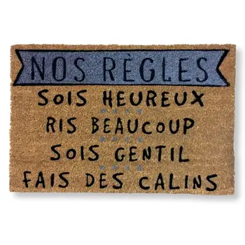 

Koko Doormats Doormats entrance for House and Garden, in French we Règles, original and Fun Home entrance mats, 40x60x1.