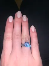 Modyle nuevo anillo de Color plata conjunto exquisito Bijoux moda cuadrado boda anillo de compromiso hecho con joyería de circonia cúbica