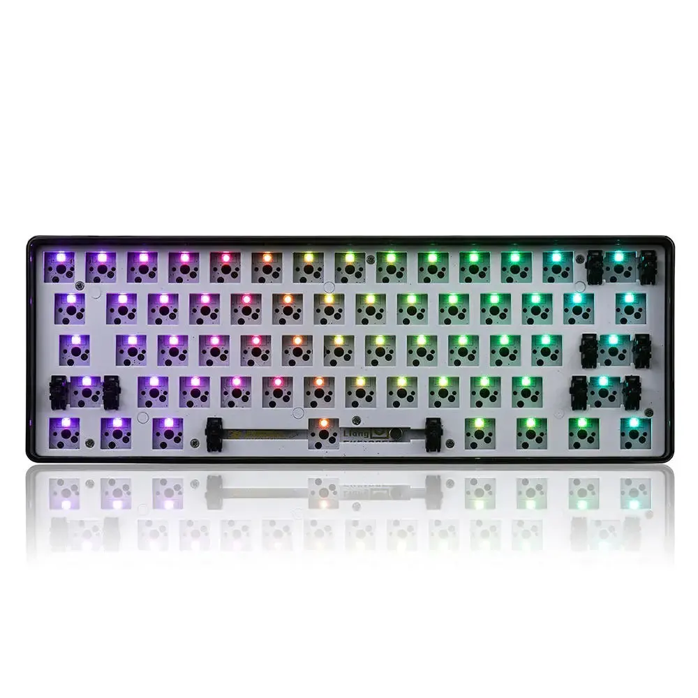 EPOMAKER GK61XS 블루투스 5.1, 유무선 핫스왑 키보드, DIY 키트, RGB SMD 라이트 60% 레이아웃, PCB 나무 알루미늄 케이스