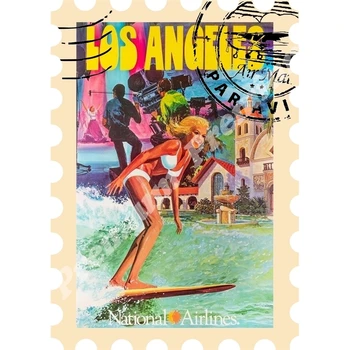 

Los Angeles souvenir magnet vintage tourist poster