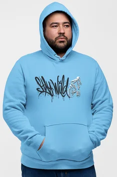 

Angemiel Wear Stay Wild Motorcycle Blue Men 'S Hooded Sweatshirt