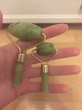 Rodillo masajeador Facial de Guasha Junta doble cabezas de remodelación de cara de elevación masajeador Natural Jade piedra cuello delgado herramienta de cuidado
