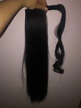 Extensión de cabello de cola de caballo, peluca recta rizada, sintético largo envolvente, cola de poni falsa, rubia, Afro
