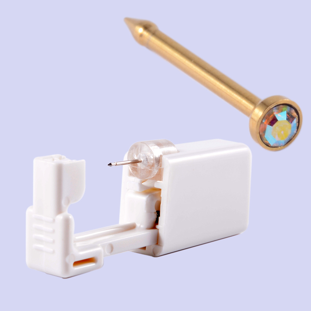 Safe Sterile Piercing Unit For Nose Studs Piercing Gun Piercer Tool with Replacement Nose Stud Body Piercing Jewelry