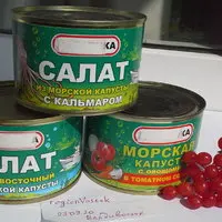 

Bank Vladivostok cabbage Sea squid sauce Natural 3 cans free shipping