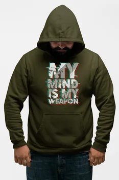 

Angemiel Wear My Mind Is My Weapon Green Men 'S Hooded Sweatshirt