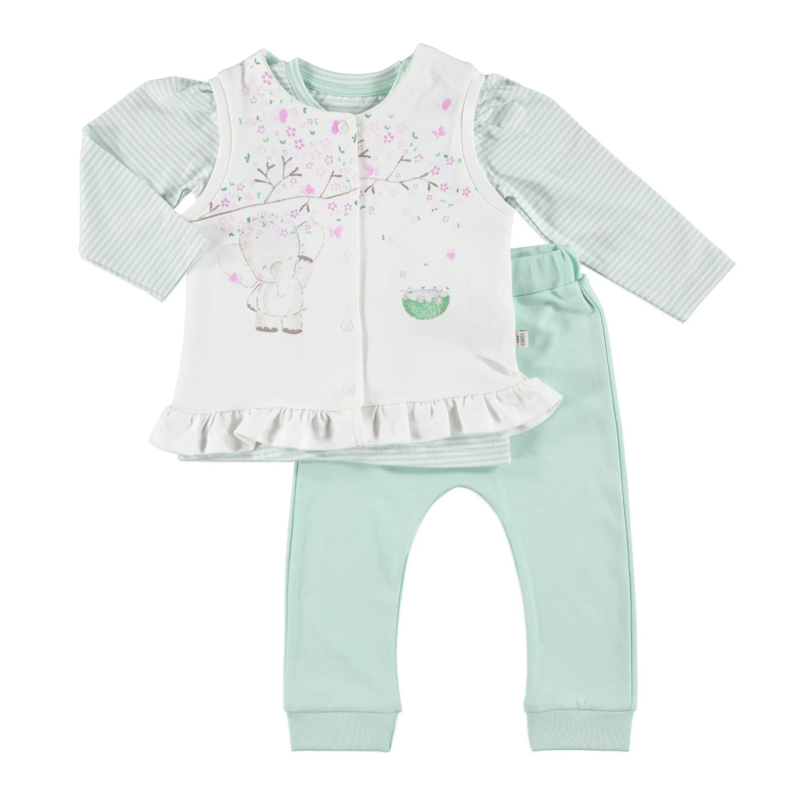 

ebebek Tongs Baby The Elephant In Swing Vest Pyjamas 3 pcs Set