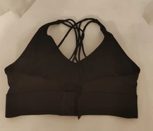 F.DYRAA Sujetador con correas cruzadas a prueba de golpes Sujetador deportivo para correr Gimnasio Sujetador superior Mujer Dobladillo ancho Push Up Entrenamiento Fitness Yoga Crop Tops Sujetador