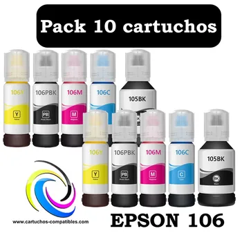 

Epson 105 Epson 106 Pack 10 compatible EcoTank ET7700 ET7750 ET-7700 ET-7750 ET-7700 ET-7750