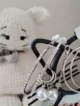 Pendientes grandes con Clip para mujer, aretes circulares con diamantes de imitación sin Piercing, Clips de oreja de Color dorado y plateado para fiesta, 2019