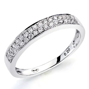 

Ring 18k white gold sparkling diamond 0.2ct [7420]