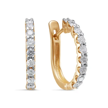 

Gold 585 sterling silver earrings with stones: Diamond