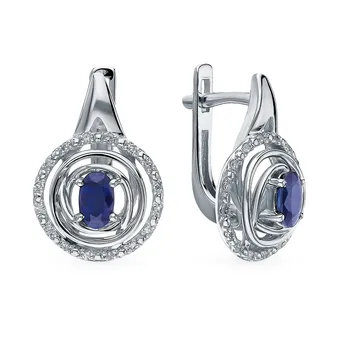 

Gold earrings with sapphires and diamonds sunlight sample 585