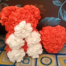 Roses Diy Teddy Christmas-Decoration Artificial-Flowers Gift Valentines-Day-Present
