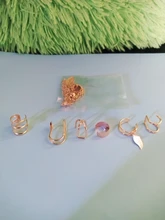 VKME-pendientes de estrella de oro sin Piercing para mujer y hombre, pendientes de Clip para la oreja de cartílago falso Simple, joyería con Clip