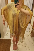 Borla bikini dorado cubierta de playa Sexy túnicas de vestir para las mujeres ropa de verano de 2020 ver a través de traje de baño cover-ups vestido nuevo