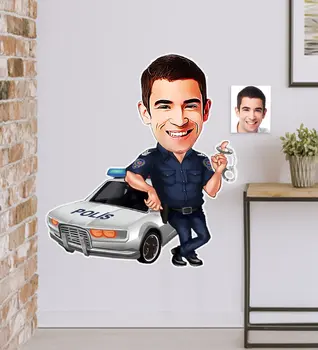

Personalized Mr Traffic Police Caricature Of Wall Sticker (50x70cm) 1