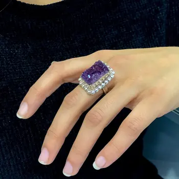

Natural Piece Amethyst Hand Manufacture Silver Authentic Ring